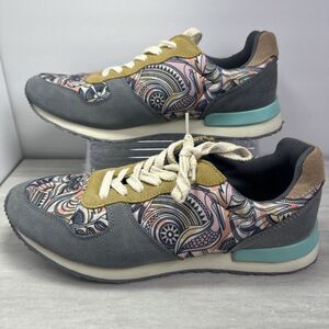 INKKAS Manu Jogger Unisex Shoes M 11 W 13 Gray Suede Colorful Bird Sneakers